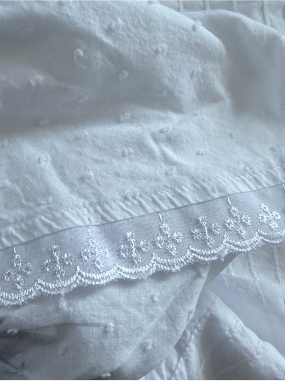 White Embroidered Eyelet Skirt